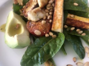 Halloumi Batons and Toasted Pine Nut Salad