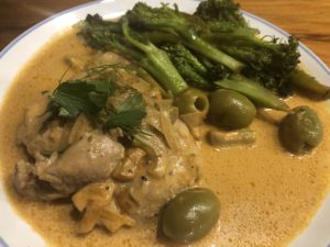 Creamy Green Olive Paprika Chicken